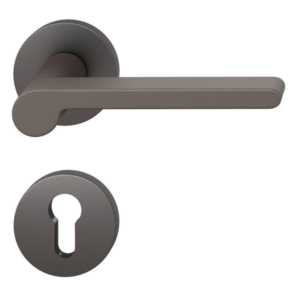 FSB Door handle with euro profile escutcheon - Dark bronze - FSB Workshop - Model 1021