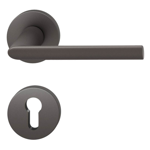 FSB Door handle with euro profile escutcheon -  Dark bronze - FSB Workshop - Model 1025