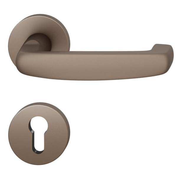 FSB Door handle with euro profile escutcheon - Medium bronze - Ortner &amp; Ortner - Model 1159