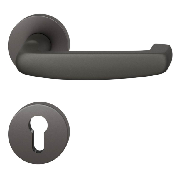 FSB Door handle with euro profile escutcheon - Black aluminum - Ortner &amp; Ortner - Model 1159