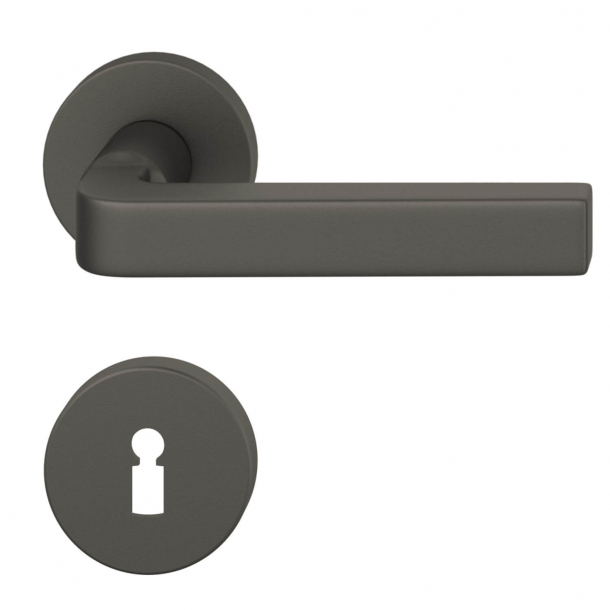 Klamka do drzwi - Szczotkowane aluminium / Ciemny br&#261;z - David Chipperfield - Model 1004 