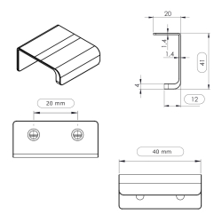 Furnipart cabinet handle - Brushed satin black - Model Artisan