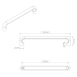 Furnipart Cabinet Handle - Brushed anthracite - Model Carve