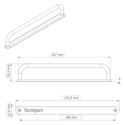 Furnipart Cabinet Handle - Bright nickel - Model D-Lite Handle