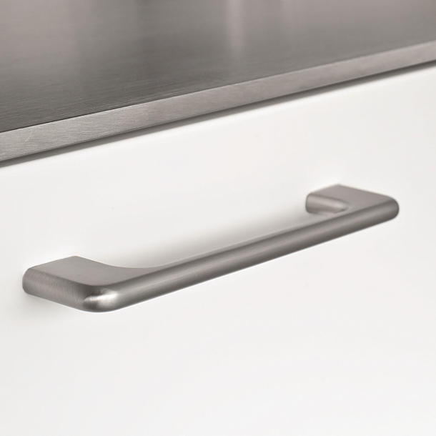 Furnipart cabinet handle - Brushed steel - Model Doppia 168 mm