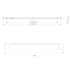 Furnipart Mbelgriff - Gebrsteter Edelstahl - Modell Doppia 296 mm