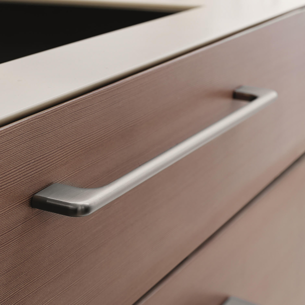 Furnipart cabinet handle - Brushed steel - Model Doppia 296 mm