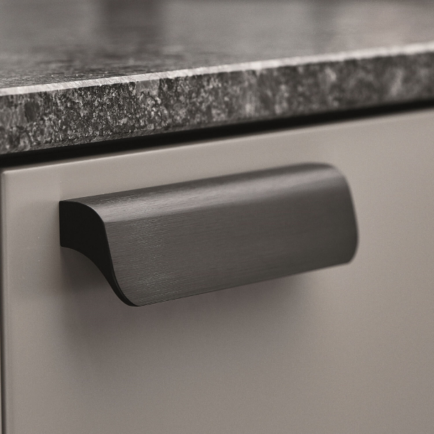 Furnipart cabinet handle - Brushed matt black - Model Fall - cc 128 mm
