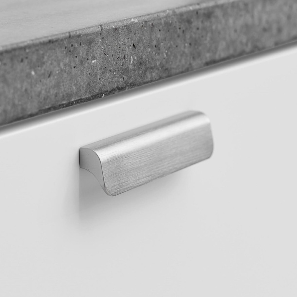 Furnipart cabinet handle - Brushed steel - Model Fall - cc 128 mm