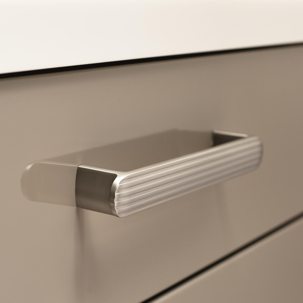Furnipart cabinet handle - Brushed steel - Model Fluted