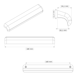 Furnipart Cabinet Handle - Lacquered oak - Model Glove
