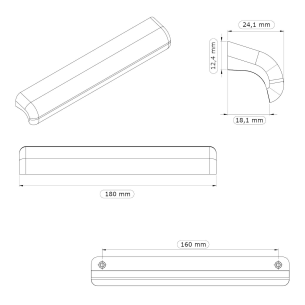 Furnipart Cabinet Handle - Lacquered oak - Model Glove