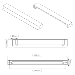 Furnipart Cabinet Handle - Matt black - Model Guild