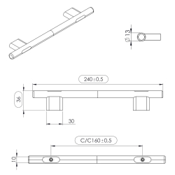 Furnipart Cabinet handle - Lacquered oak - Model Join
