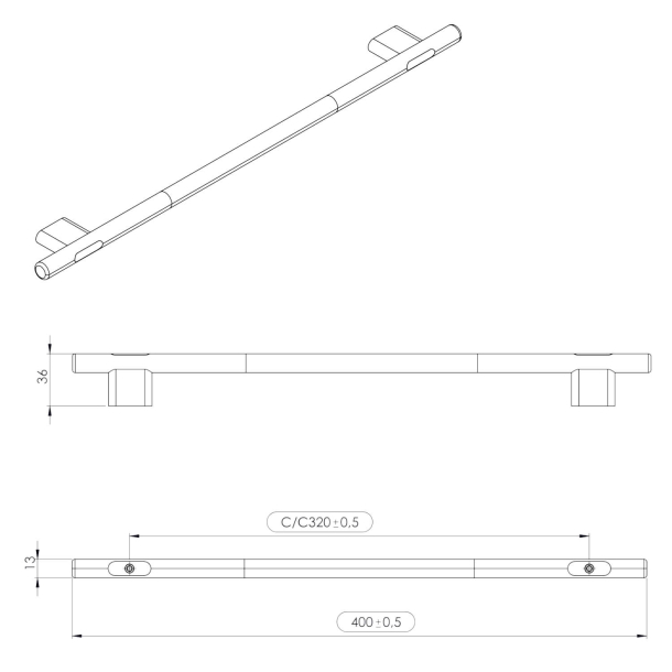 Furnipart Cabinet handle - Lacquered oak - Model Join
