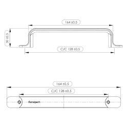 Furnipart Mbelgriff - Antikgrau - Modell Rio