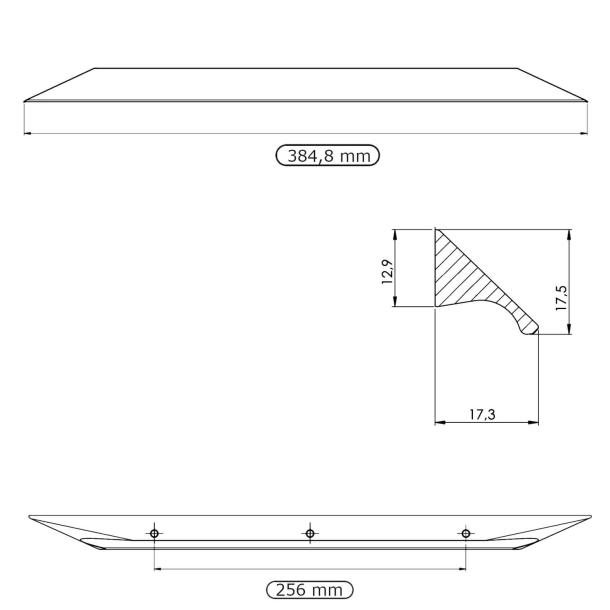 Furnipart Cabinet Handle - Black - Model Streamline