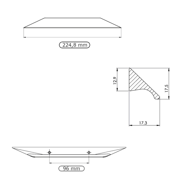 Furnipart Cabinet Handle - Black - Model Streamline