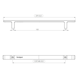 Furnipart Mbelgriff - Mattes Schwarz - Modell Transit 219 mm