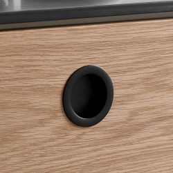 Furnipart miska drzwi przesuwnych - Matowa czer&#324; - Model Tub Round