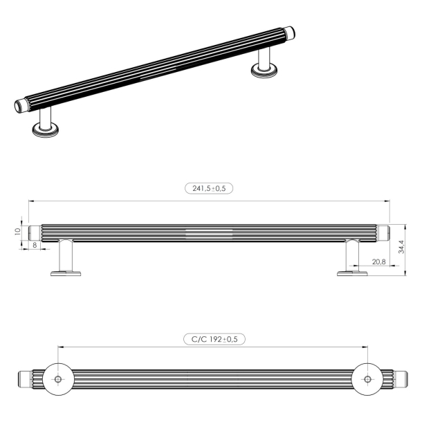 Furnipart uchwyty meblowe - B&#322;yszcz&#261;cy nikiel - Model Villa