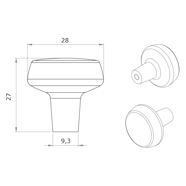 Furnipart Cabinet Knob - Polished brass - Model Autumn