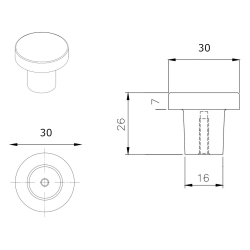 Furnipart Cabinet Knob - Bright chrome - Model DOT