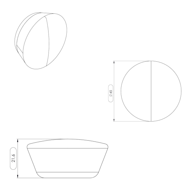Mbelknopp - Furnipart - Svart ask - Modell Beret