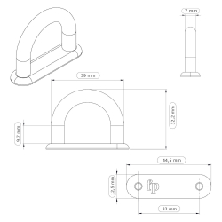 Furnipart Cabinet knob - Brushed gold - Model D-Lite Knob