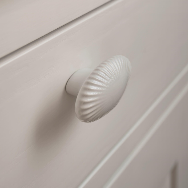 Furnipart Cabinet Knob - White ceramic - Model Halo
