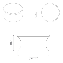 Furnipart Cabinet knob - Black ash - Model Pulley