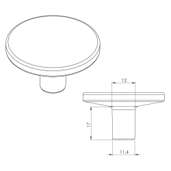 Furnipart Mbelknopf - Mattes Schwarz - Modell Plato OceanIX