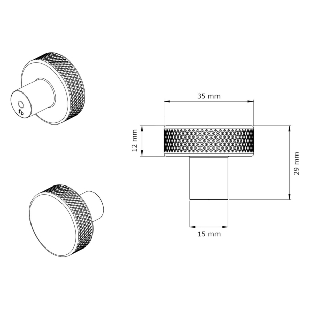 Furnipart Cabinet Knob - Antique brass - Model Simon
