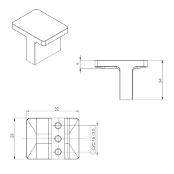 Furnipart Cabinet knob - Matt black - Model Transit
