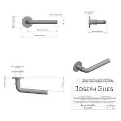 Joseph Giles Door handle - Brushed nickel - Model LV1169 - Door Handle ...