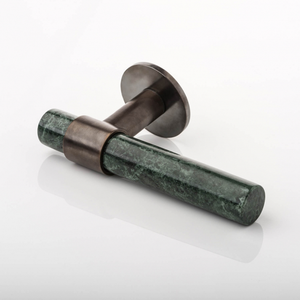 Joseph Giles Door handle - Dark bronze / Green Guatemela marble - Model LV1096