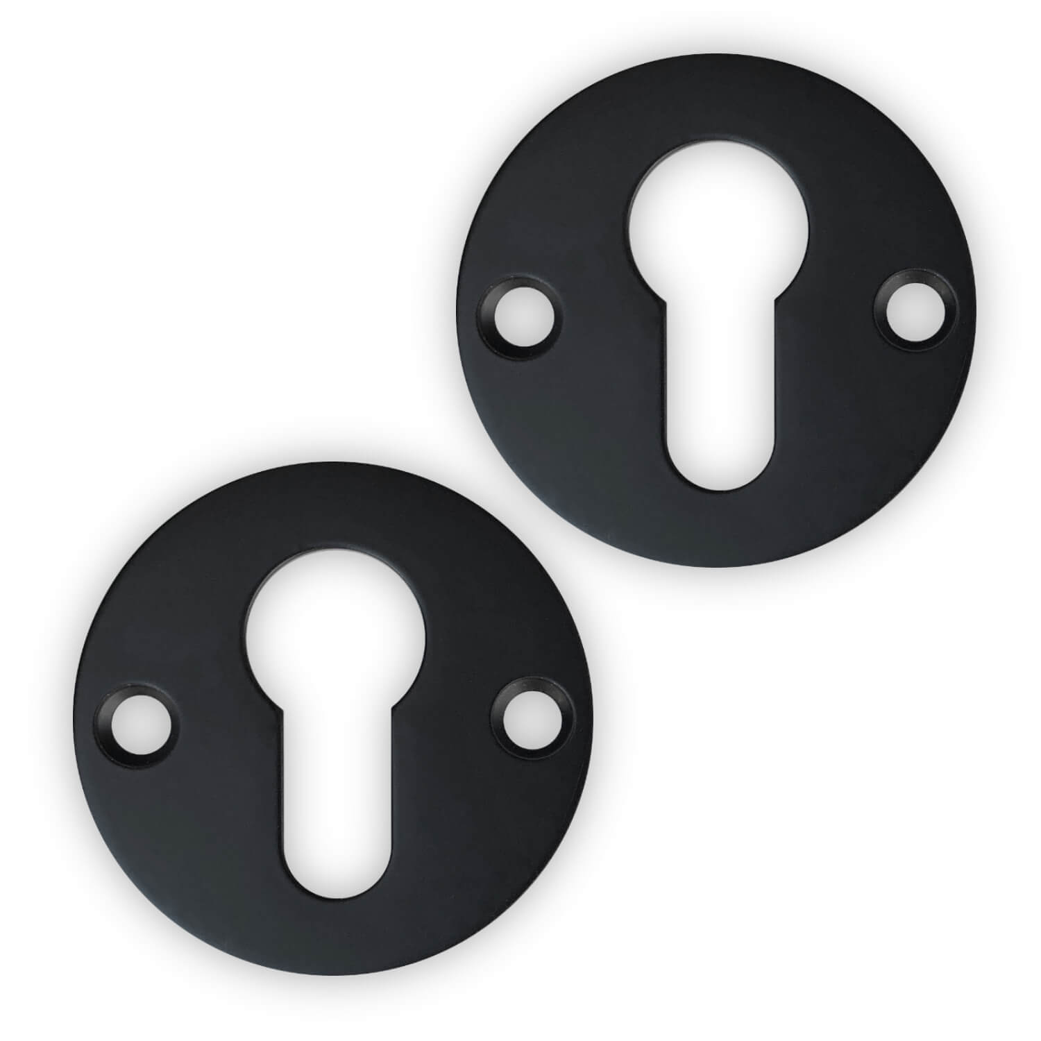 Euro Keyhole Cover Pair in Matte BlackEuro Profile Escutcheons 