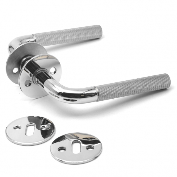Door handle - L-handle - Polished steel - LX - Model 1030