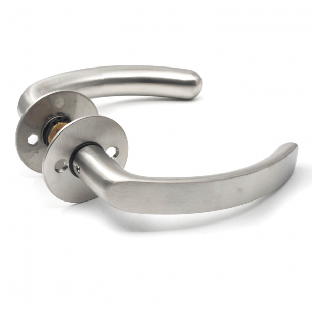 Door handle - Curved brushed stainless steel