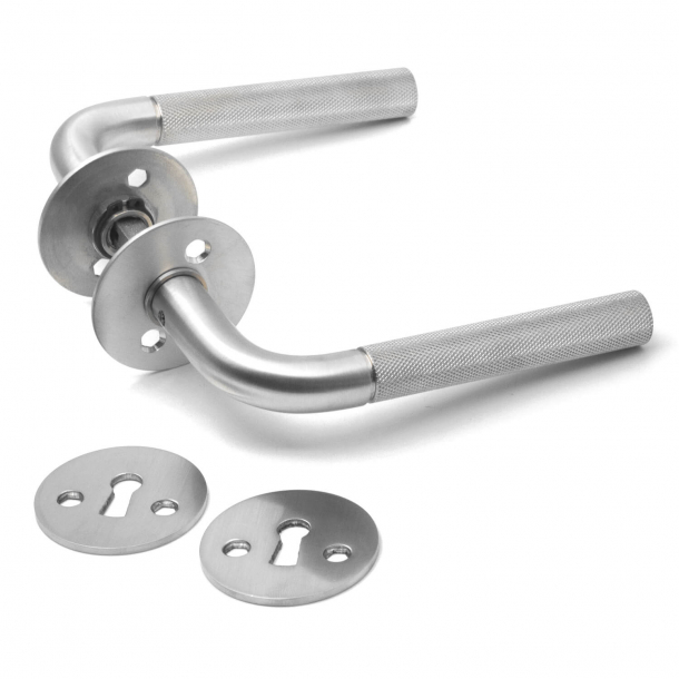 Door handle - L-handle - Brushed steel - LX - Model 1030