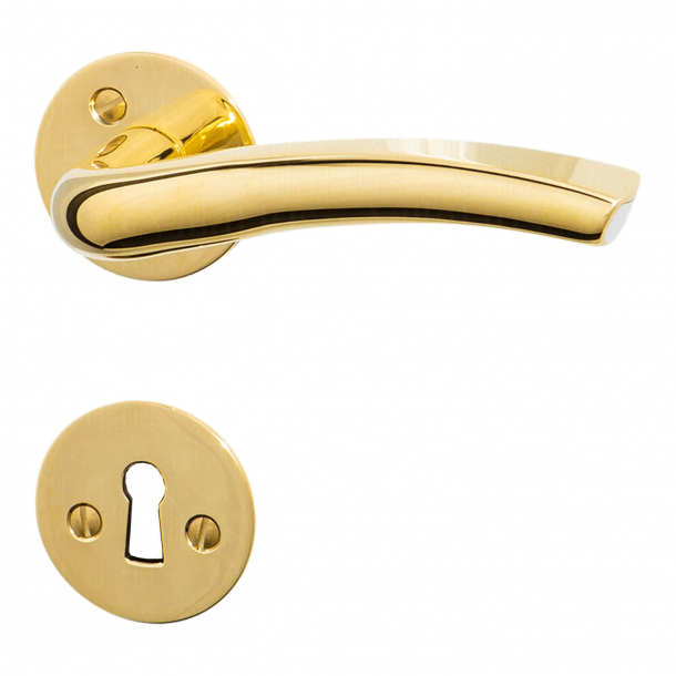 Door handle exterior - Brass with visible aluminium core - LINUX