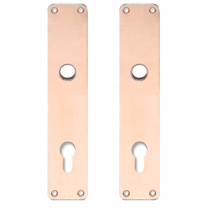 Płyta tylna z otworem cylindra profilowanego - cc92 mm - Miedź bez lakieru - otwr uchwytu 15