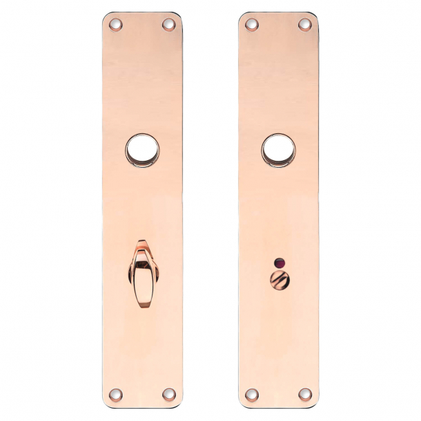 Backplate with privacy lock - Copper - 220x45mm - cc72mm
