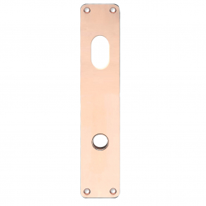 Langskilte - Kobber uden lak - Grebshul 16 - ASSA ovalt cylinderhul - 220x45x2 mm