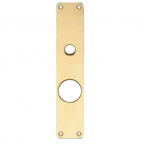 Langskilte - Messing uden lak - Grebshul 16 - RUKO 250 - Rundt cylinderhul - 220x45x2 mm