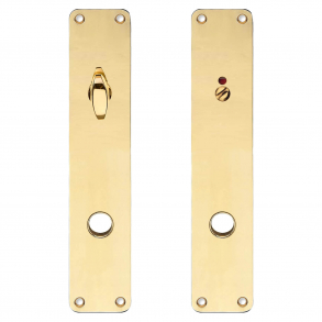 Langskilte med WC ls - Messing uden lak - ASSA - Grebshul 16 - 220x45x2 mm