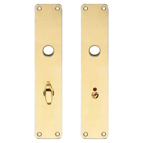 Backplate with privacy lock - Brass - 220x45mm - cc72mm