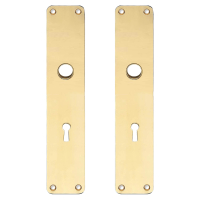 Langskilte med nglehul - cc72mm - Messing uden lak - Boda - Grebshul 15 - 220x45x2 mm