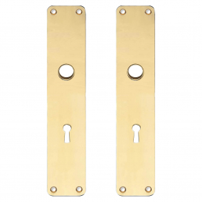 Backplate with keyhole - cc72mm - Brass without lacquer - Boda - Handle hole 15 - 220x45x2 mm