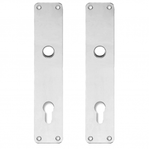 Langskilt med PZ hul - cc92mm - Nikkel - Grebshul 16 - 220x45x2 mm